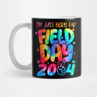 Tie Dye Just Here For  2024 Peace Sign Teacher Kids Mug